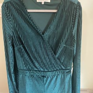 Emerald Velvet Green Romper